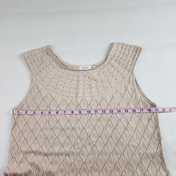Sundance Soft Whispers Dress Womens XL Beige Sweater Sleeveless Knit A Line - Picture 10 of 12